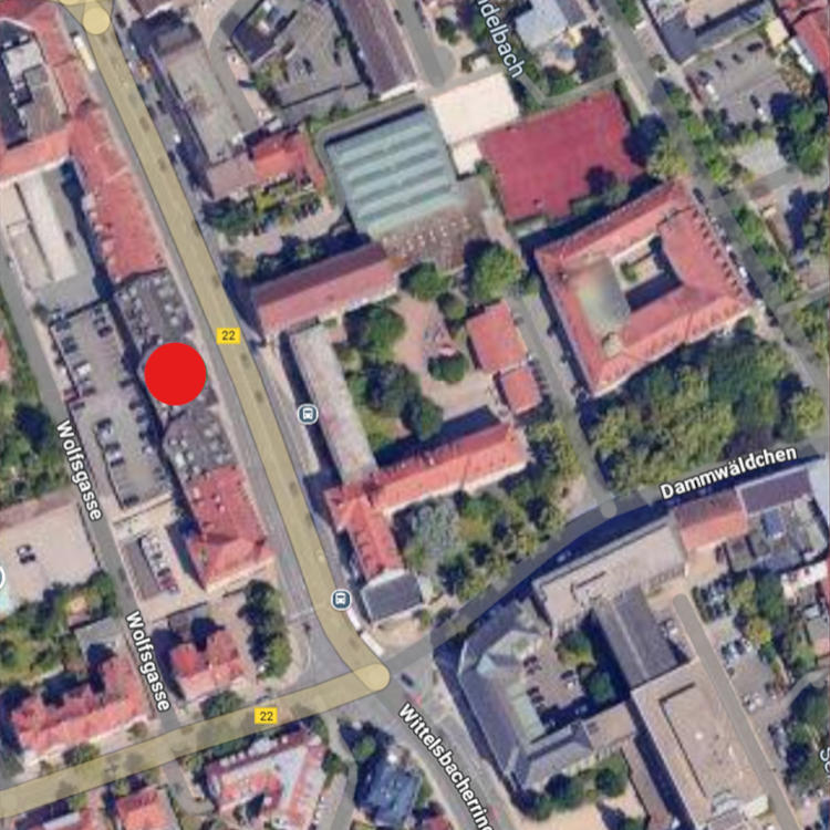 Standort des Technolgie Impact Hubs auf der Karte von Bayreuth